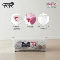 Asian Regal Roller Storage Box | 20 L | Transparent