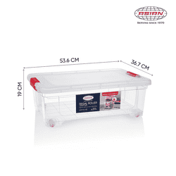 Asian Regal Roller Storage Box | 20 L | Transparent