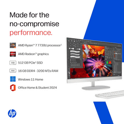 HP All-in-One Desktop |AMD Ryzen 7 7730U | 16GB | 512GB | Windows 11 Home | Shell White | 24-CR0023IN