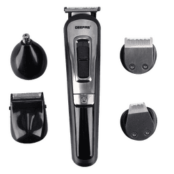 Geepas 5 Heads Grooming Kit Prefect for Home Salon and Professional Styling | Black and Silver | GTR57527ID