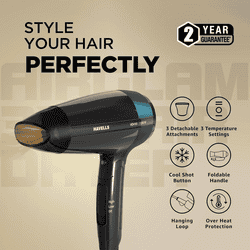 Havells Styling 3 in 1 Hair Dryer | 1200W | Multicolour | HD4161