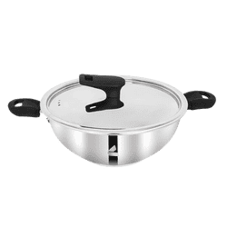 Dace Stainless Steel Sandwich Bottom Kadai | 24 Cm