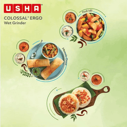 USHA Colossal Ergo Wet Grinder | 2 Litres | Stainless Steel | Magenta