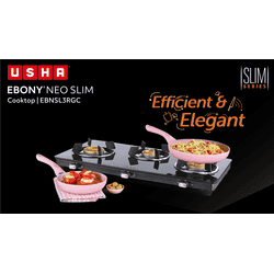 USHA Ebony Neo Slim GS3 glass cooktop | Black
