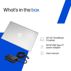 HP Omnibook 5 AI Laptop | AMD Ryzen AI 7 350 |  24GB | 1TB | Windows 11 Home | Silver | 16-AG1087AU