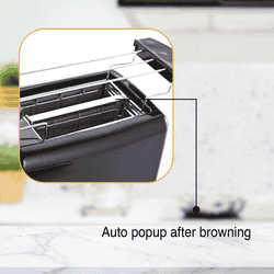 Usha iToast 2 Slice Pop Up Toaster | 650 Watt | Black