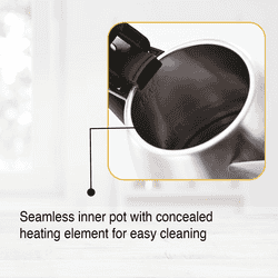 Usha Stainless Steel Electric Kettle | 1200 W | 1.5 L | Silver and Black