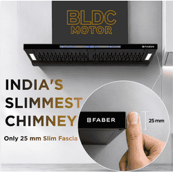 Faber HOOD SLIMX HC SC FL BK BLDC IN 90-T Wall Mounted Chimney | 90cm | Black