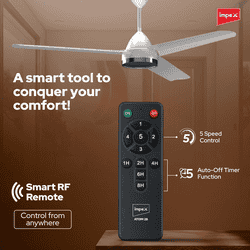 Impex 1200 mm BLDC Ceiling Fan with Remote Control | 5 star | High Air Delivery with 380 RPM | Matte White
