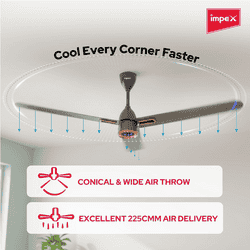 Impex Atom BLDC Ceiling Fan | 1200 mm | Smoke Brown