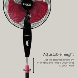 Crompton Torpedo HS Pedestal Fan | 400mm | Black & Red
