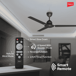 Impex E-Saver BLDC Ceiling Fan with Remote Contro | 1200 mm | 5 star Rated Energy Efficient Ceiling Fan | Smoke Brown