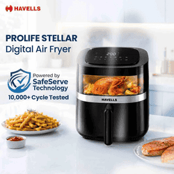 Havells Prolife Stellar Chef Digital Air Fryer | 5.5 L | Black