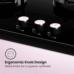 Crompton Hob Viona | 78 cm | 3 Burner | Black | VNDC783-MBL