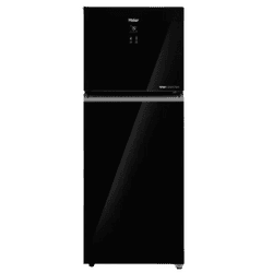 Haier Frost Free Double Door Refrigerator | 328 L | 2Star | Black Glass | HRF-3782PLKGA-P