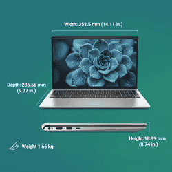 Dell 15 Thin and Light Laptop | Intel Core Ultra 7 | 16 GB | 512 GB | Windows 11 Home | Platinum Silver | CD15260CTOH5RINS1