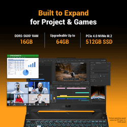 ASUS TUF Gaming A15 Laptop |  AMD Ryzen 7 170 | 16GB | 512GB | Graphite Black | FA506NCQ-IN080W