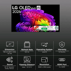 LG OLED evo AI G6 4K Smart TV | 165 Cm ( 65 Inch ) | Black | OLED65G6PLA