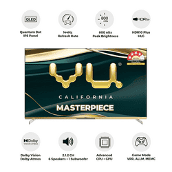 Vu Masterpiece Frame Series 4K QLED TV | 164 Cm ( 65 Inch ) | 2025 Model | 65MASTERPIECE