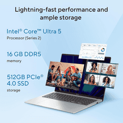 ASUS Vivobook 16 Thin & Light Laptop | Intel Core Ultra 5 225H | 16GB | 512GB | Cool Silver | X1607CA-MB350WS