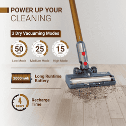 Eureka Forbes Kordfree K20 SuperSilent Cordless Vacuum Cleaner | Golden and Grey