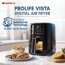 Havells Prolife Vista Digital Air Fryer | 4.2 L | 1350 W | Black
