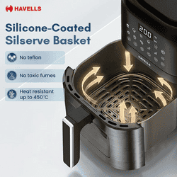 Havells Prolife Vista Digital Air Fryer | 4.2 L | 1350 W | Black