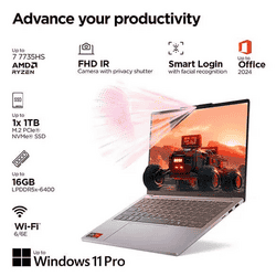 Lenovo IdeaPad Slim 5 Laptop | AMD Ryzen 7 7735HS | 16 GB | 512 GB | Windows 11 Home | Cloud Grey | 83J2006BIN