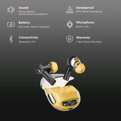 boAt Nirvana Crystl ANC TWS EarBuds | Yellow Pop