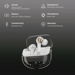 boAt Nirvana Crystl ANC TWS EarBuds | White Lustre