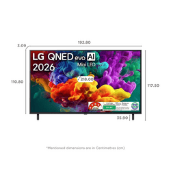LG QNED evo AI 4K Ultra HD MiniLED Smart TV | 217 Cm ( 86 Inch ) | 2026 Model | Black | 86QNED85BLA