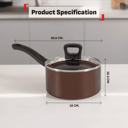 Tefal Day by Day Sauce Pan | Glass Lid | Titanium Non Stick Coating | 18 Cm