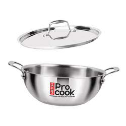 Milton Pro Cook Triply Kadai with Lid | Stainless Steel | 24 Cm