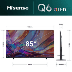 Hisense 4K Ultra HD Smart QLED Dolby Vision TV | 215 Cm ( 85 Inch ) | Black | 85Q6S