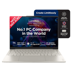 Lenovo Yoga Slim 7 Aura Edition AI Laptop | Intel Core Ultra 5 | 16GB | 1TB | Seashell | 83JX00G8IN