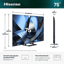 Hisense 4K Ultra HD Mini LED TV | 189 Cm ( 75 Inch ) | 75U7SE