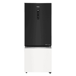 Haier Frost Free Double Door Refrigerator | 325 L | 2 Star | Black White Glass | HRB-3752KWGA-P