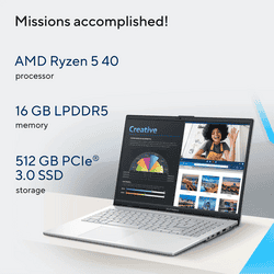 Asus Vivobook Go 15 Thin and Light Laptop | AMD Ryzen 5 40 | 16 GB | 512 GB | Windows 11 Home | Cool Silver | E1504FA-IN2816WS