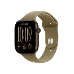 Apple Watch Series 12 | GPS | 46mm | Dark Bronze Aluminium Case with Olive Sport Band | MJEU4HN/A