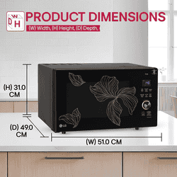 LG Convertible Microwave Oven with Air Fry | Charcoal Lighting Heater | 28 L | Black | MJEN286UGWF