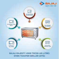 Bajaj Majesty Oven Toaster Grill | 45 L | 4500 TMCSS | 420062 OTG 4500
