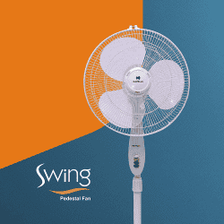 HAVELLS Swing Pedestal Fan | 400 mm | 3 Blade | White