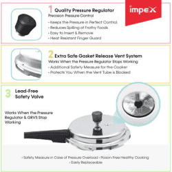 IMPEX ECO Induction Bottom Pressure Cooker | 5 L | Aluminium