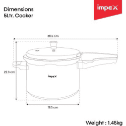 IMPEX ECO Induction Bottom Pressure Cooker | 5 L | Aluminium