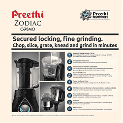 Preethi Zodiac Cosmo MG 236 750 Juicer Mixer Grinder | 5 Jars | Black