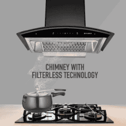 Faber HOOD CREST PLUS HC SC BK 90 Auto Clean Wall Mounted Chimney 1200 CMH | BK GLASS