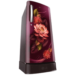 LG Direct Cool Single Door Refrigerator with Base Drawer | 185 L | 5 Star | Red Water lily | GLD1956ZARW