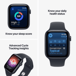 Apple Watch SE 3 | GPS | 44mm | Midnight Aluminium Case With Navy Blue Sports Band | M/L | MJL94HN/A