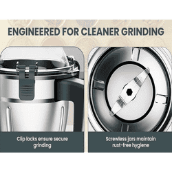 Havells Denso Plus Mixer Grinder | 1000 W | 3 Jar | Green and Silver
