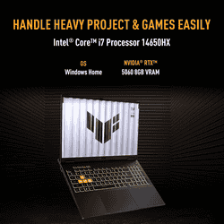 Asus TUF F16 Gaming Laptop | Intel Core i7 14650HX | 16 GB | 1 TB | Windows 11 Home | Jaeger Gray | FX608JMI-TU251WS
